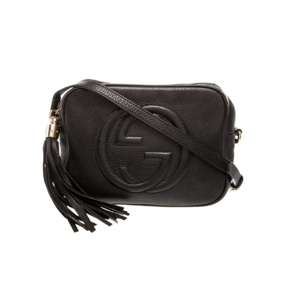 Gucci Black Leather Crossbody Bag with Logo